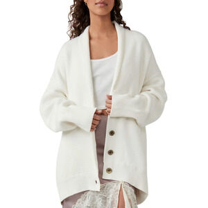 NEW FREE PEOPLE IVORY CHAMOMILE CARDI CARDIGAN SWEATER SZ S